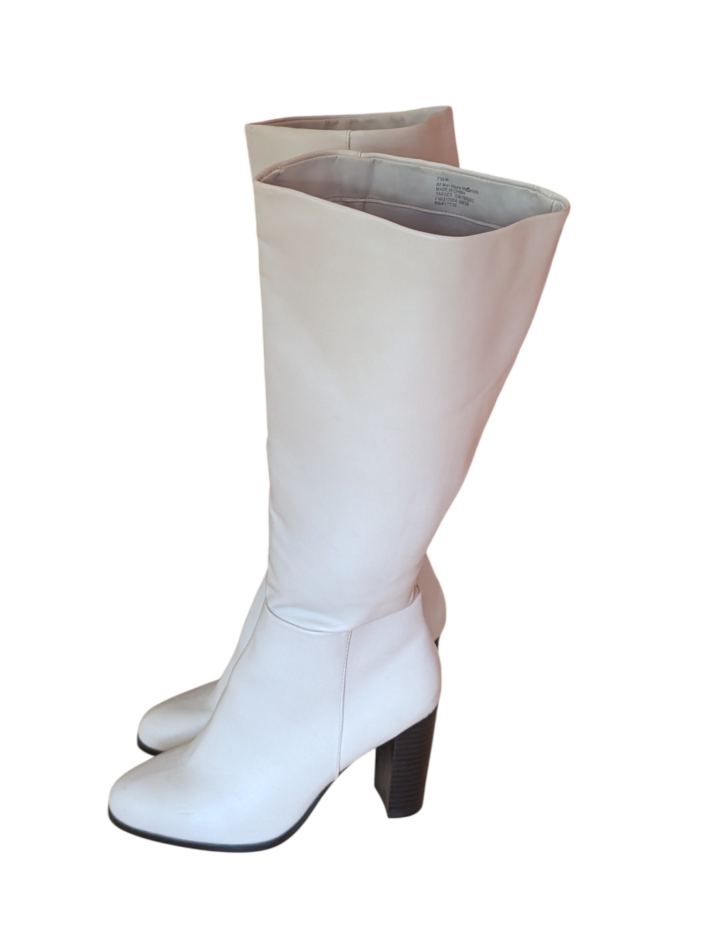 A New Day Women's Cream Block Heel Boots - Stylish Everyday Comfort